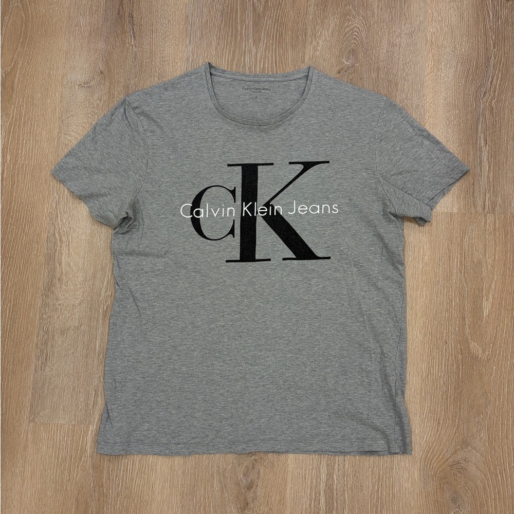Vintage Calvin Klein Jeans Heather Gray Logo Tee